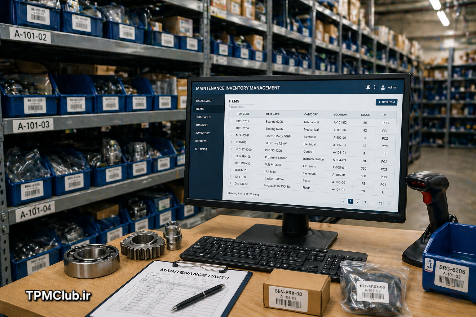 مدیریت قطعات یدکی و انبار در نرم افزار CMMS