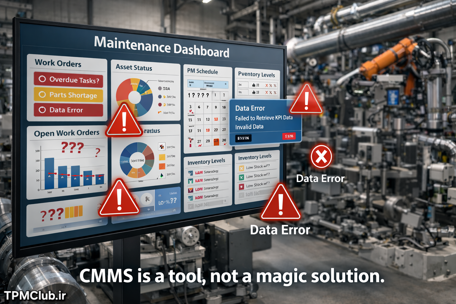 ثبت ناقص دادهها در CMMS و تأثیر آن بر تصمیمگیری نگهداری