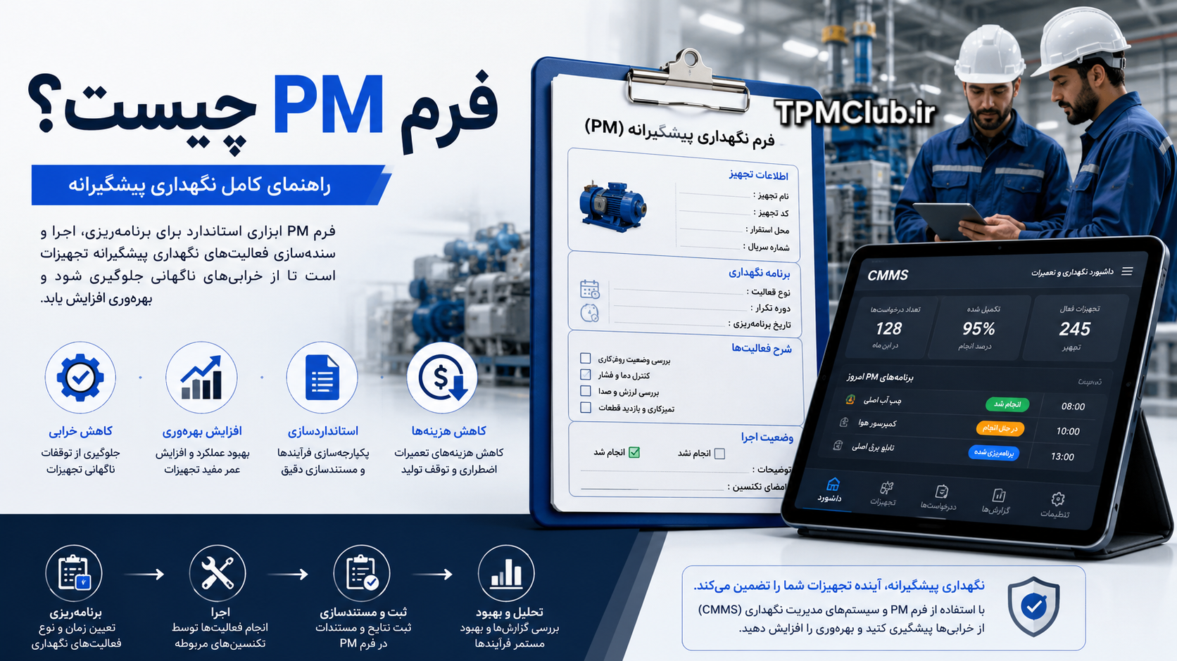 فرم PM چیست و نقش آن در نگهداری پیشگیرانه تجهیزات صنعتی و کاهش خرابی ماشین آلات