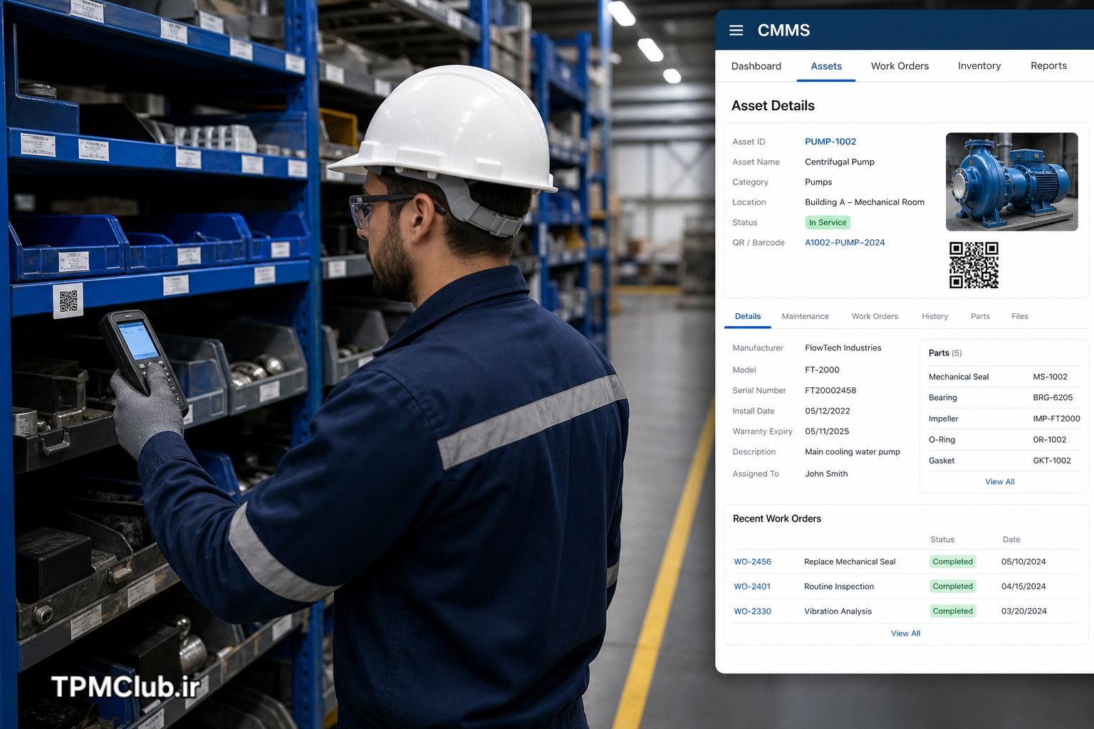 مدیریت موجودی قطعات یدکی و دارایی‌ها با نرم افزار CMMS در انبار صنعتی